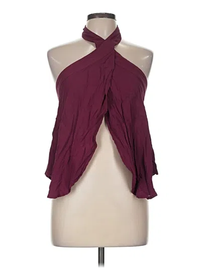 Pre-owned Tobi Sleeveless Blouse In Burgundy