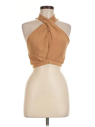 Pre-owned Tobi Tank Top Tan Halter Neckline Tops