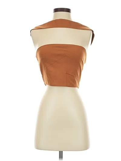 Pre-owned Tobi Tube Top Brown Strapless Neckline Tops