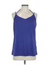 Tobrief Tank Top Blue Halter Neckline Tops In Blue