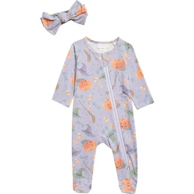 Toby Babies'  Boo Halloween Footie, Headband & Ornament Set In Purple