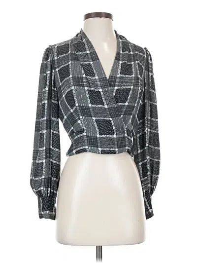 Pre-owned Toccin 3/4 Sleeve Blouse In Gray