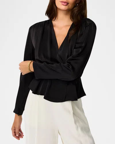 Toccin Adeline Peplum Hem Top In Jet