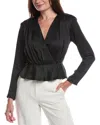 Toccin Adeline Peplum Hem Top In Black