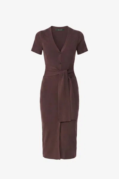 Toccin Agnes Short Sleeve Cardi Dress In Brown