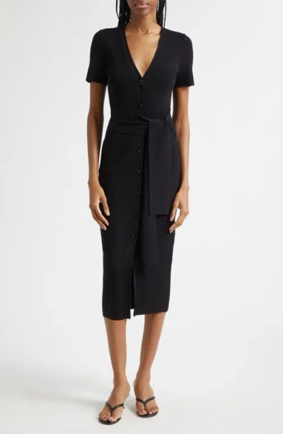 Toccin Agnes Short Sleeve Sweater Dress In Black