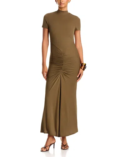 Toccin Alana Ruched Maxi Dress In Brown