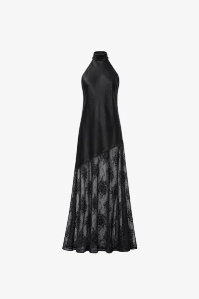 Toccin Alba Lace-panelled Gown In Black