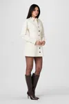 Toccin Alexa Seamed Vegan Leather Dress In White