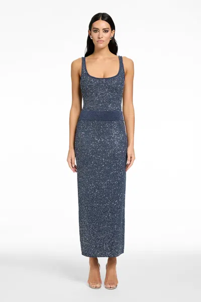 Toccin Alisha Midi Skirt In Blue