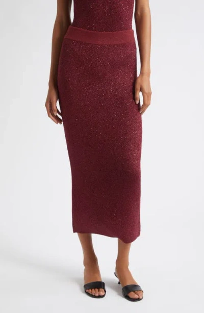 Toccin Alisha Sequin Skirt In Burgundy