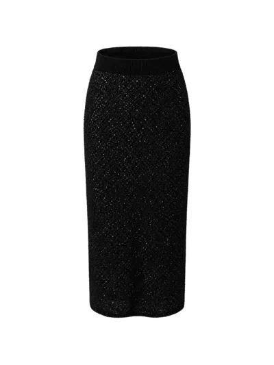 Toccin Alisha Sequin-embellished Midi Skirt In Red