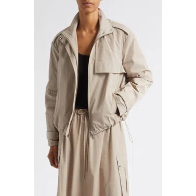 Toccin Alyssa Funnel Neck Bomber Jacket In Taupe