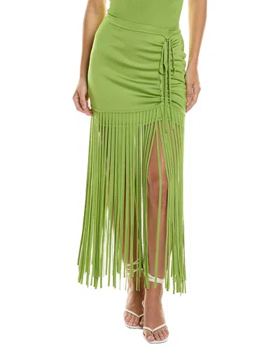 Toccin Amalia Ruched Mini Skirt In Green