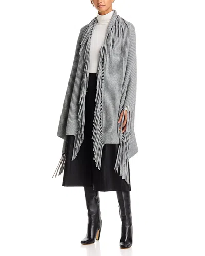 Toccin Anais Wool & Cashmere Fringe Wrap In Gray