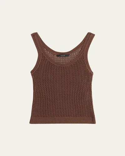 Toccin Andy Crochet Tank Top In Brown