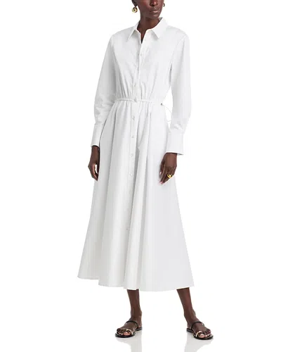Toccin Anika Long Sleeve Shirt Dress In White