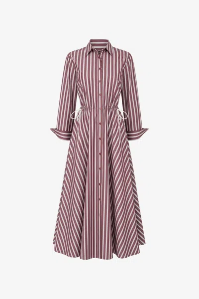 Toccin Anika Long Sleeve Shirt Dress In Purple