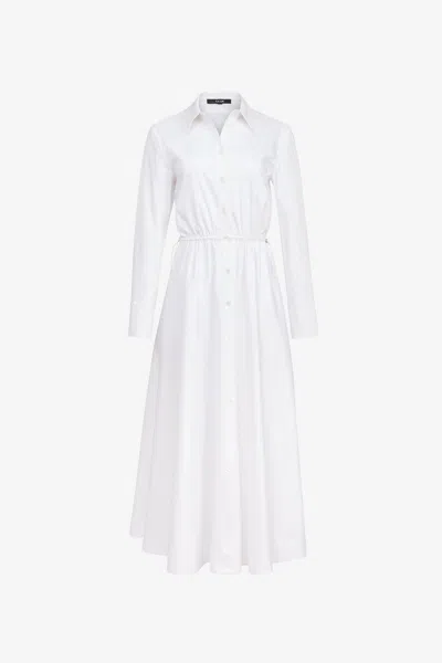 Toccin Anika Long-sleeve Midi Cotton Shirt Dress In White