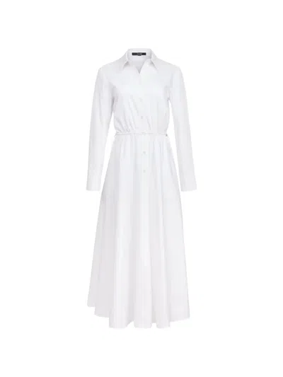 Toccin Anika Long-sleeve Midi Cotton Shirt Dress In White