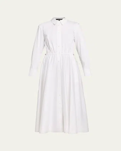 Toccin Anika Long-sleeve Shirtdress In White