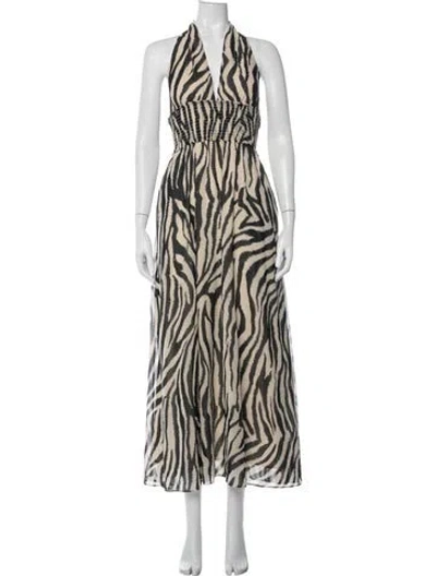 Pre-owned Toccin Animal Print Long Dress In Multicolor