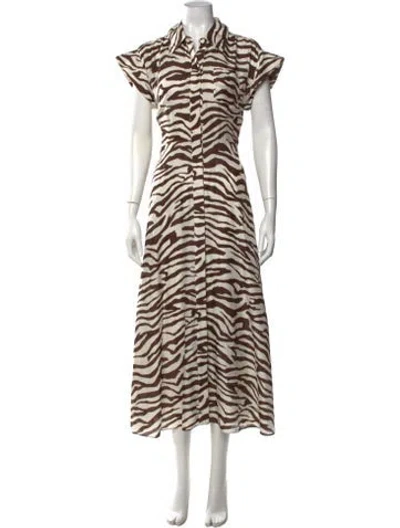 Pre-owned Toccin Animal Print Long Dress In Multicolor