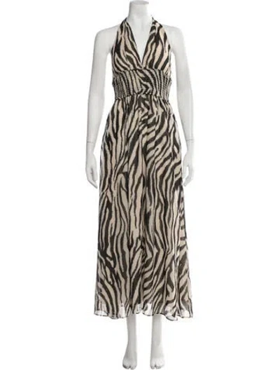 Pre-owned Toccin Animal Print Long Dress In Multicolor