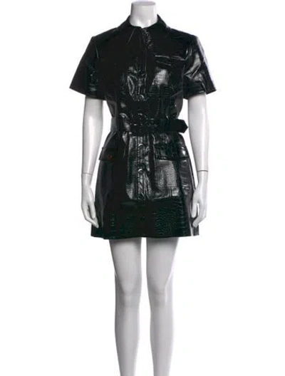 Pre-owned Toccin Animal Print Mini Dress W/ Tags In Black