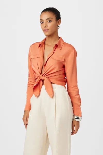 Toccin Annika Button Down Shirt In Brown