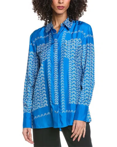 Toccin Annika Patch Pocket Button Down Shirt In Blue