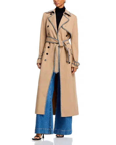 Toccin Aria Double Breasted Gabardine Coat In Camel