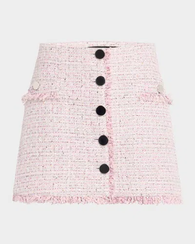 Toccin Ariel Button-front Tweed Mini Skirt In Sorch