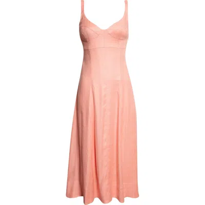 Toccin Arya Bustier Sleeveless Midi Dress In Pink