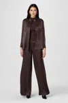 Toccin Auggie Silk Pants In Brown