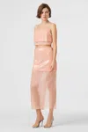 Toccin Aurora Organza Midi Skirt In Pink