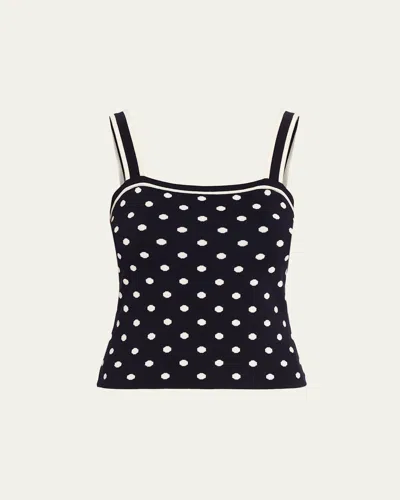 Toccin Avalon Polka-dot Knit Cami In Black