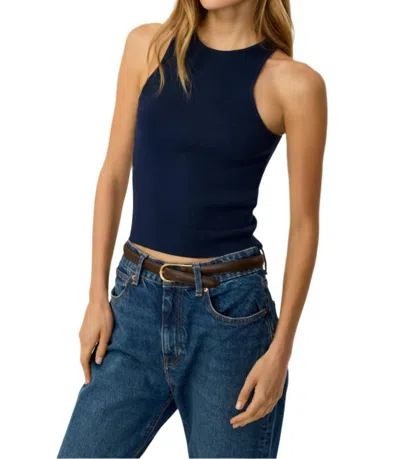 Toccin Avery Racer Tank Top In Navy In Blue