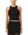 Toccin Estelle Crochet Racer Tank In Black