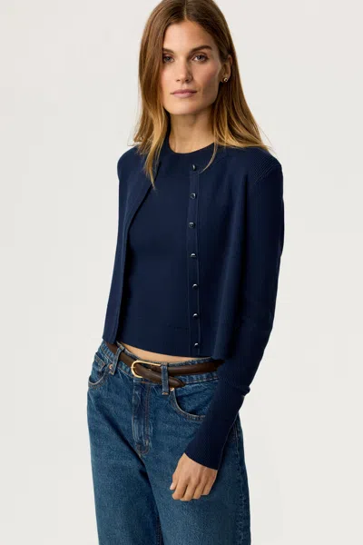 Toccin Avery Tank & Zoe Cardigan, Navy In Blue