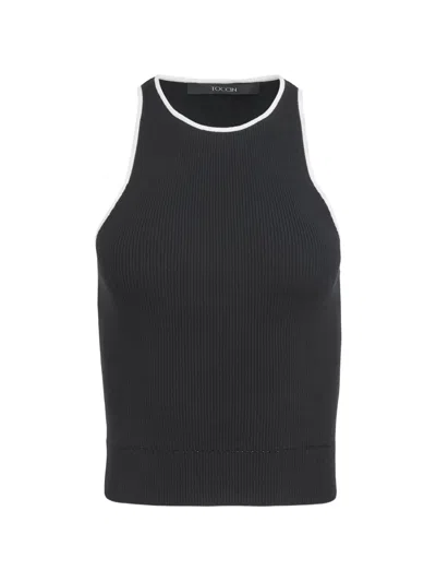 Toccin Avery Trimmed Tank Top In Blue