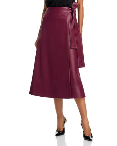 Toccin Beatrice Vegan Leather Wrap Skirt In Burgundy