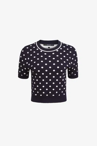 Toccin Birdie Short Sleeve Sweater In Black