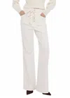Toccin Birkin Denim Lace Up Flared Pant In White In White