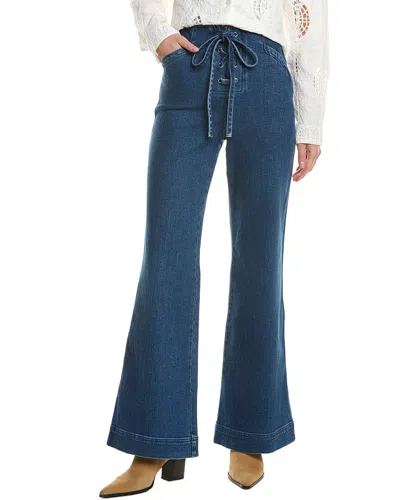Toccin Birkin Denim Laced-up Flared Pant In Blue