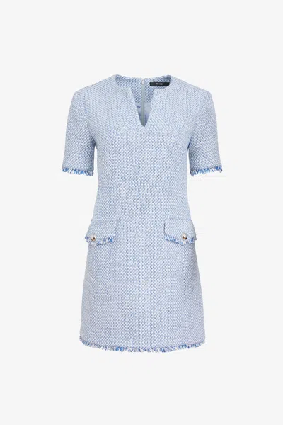 Toccin Blythe Short Sleeve Mini Shift Dress In Blue