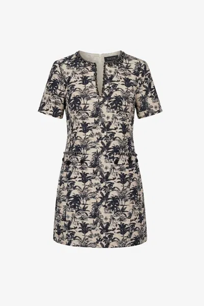 Toccin Blythe Short Sleeve Mini Shift Dress In Multi