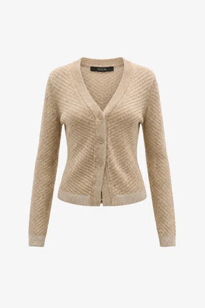 Toccin Bobby V-neck Cardigan In Brown