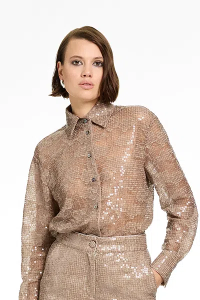 Toccin Brennan Boyfriend Shirt In Brown