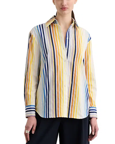 Toccin Brennan Striped Boyfriend Cotton Shirt In Multi